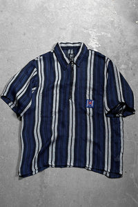 S/S HALF ZIP SHIRT / STRIPE [SIZE: M USED]