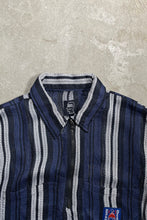 画像をギャラリービューアに読み込む, S/S HALF ZIP SHIRT / STRIPE [SIZE: M USED]
