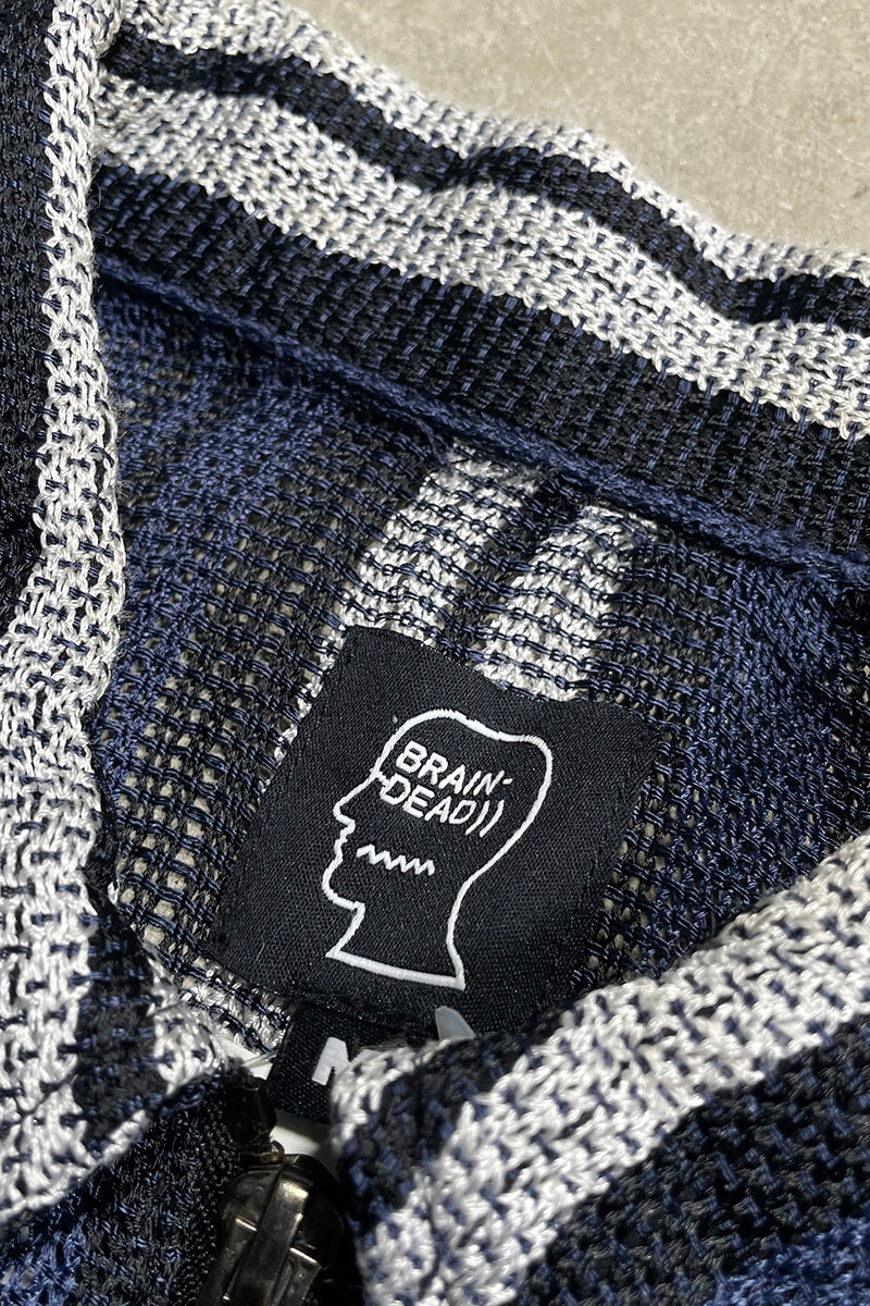 S/S HALF ZIP SHIRT / STRIPE [SIZE: M USED]