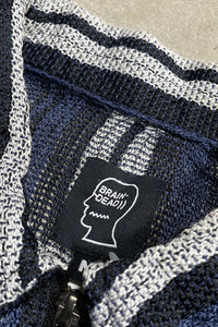 S/S HALF ZIP SHIRT / STRIPE [SIZE: M USED]