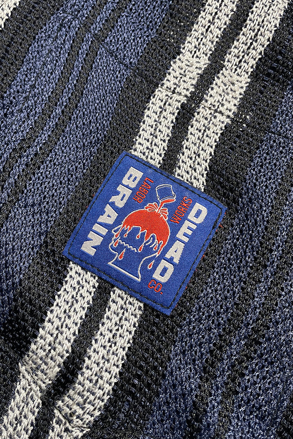 S/S HALF ZIP SHIRT / STRIPE [SIZE: M USED]