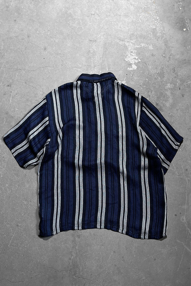 S/S HALF ZIP SHIRT / STRIPE [SIZE: M USED]