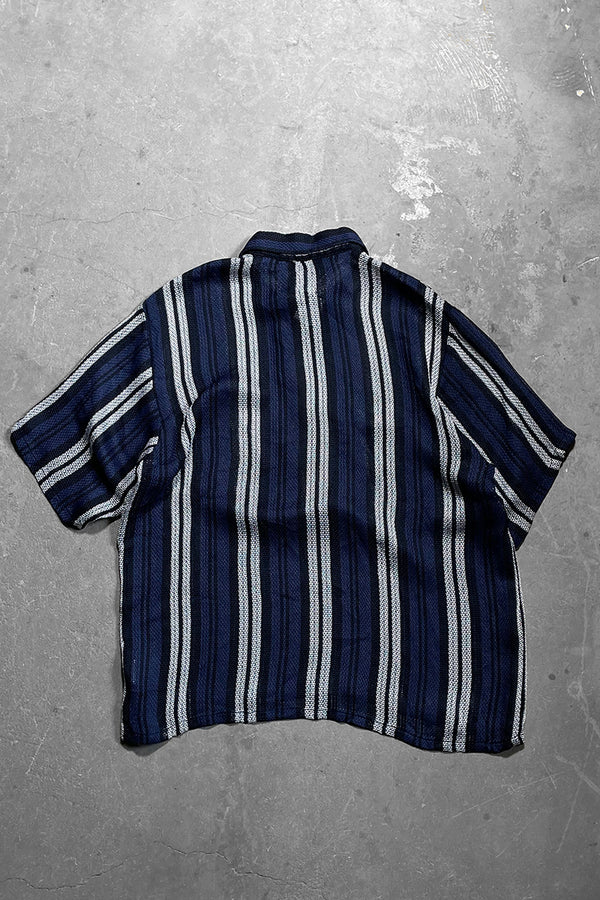 S/S HALF ZIP SHIRT / STRIPE [SIZE: M USED]
