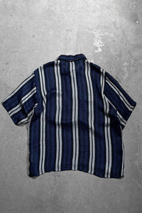 S/S HALF ZIP SHIRT / STRIPE [SIZE: M USED]