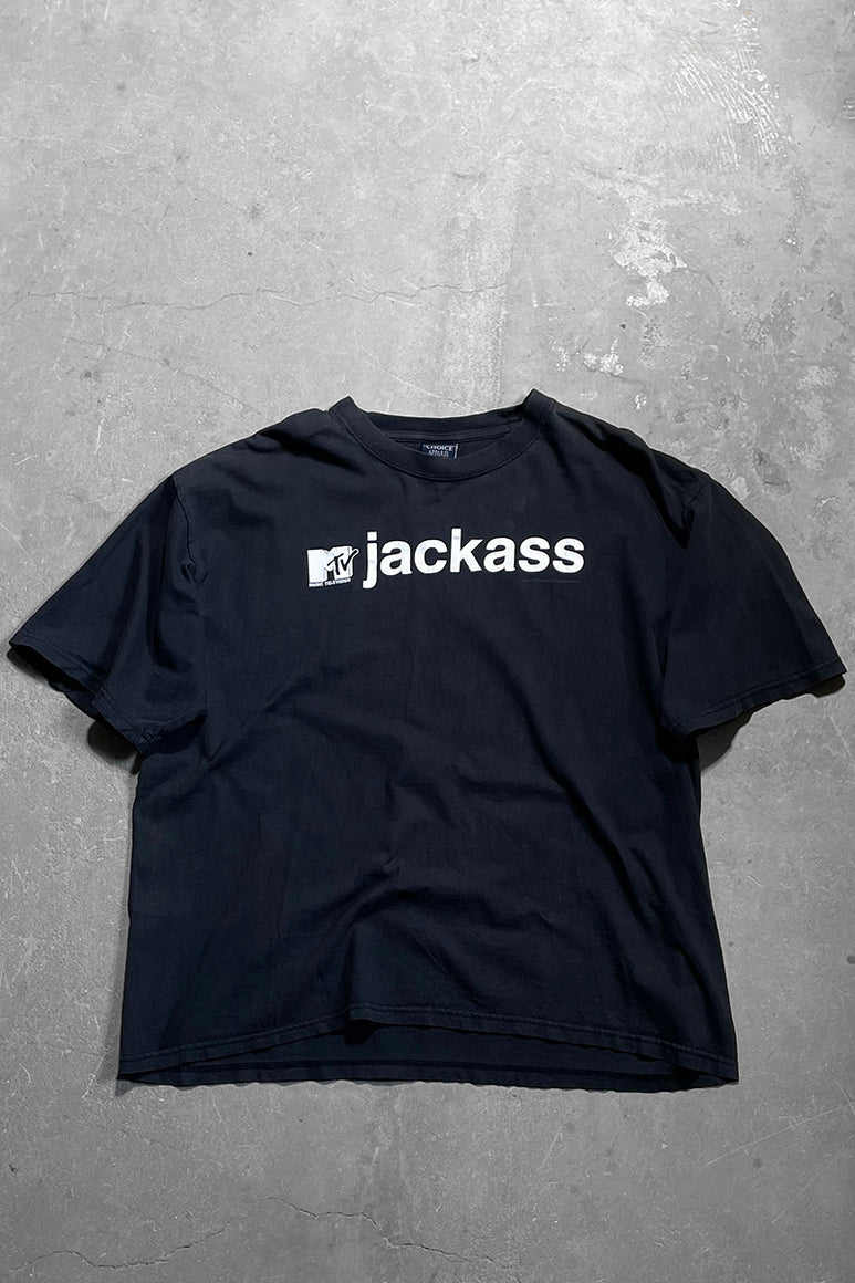 MADE IN RUSSIA Y2K 01'S MTV JACKASS T-SHIRT / BLACK [SIZE: L USED]