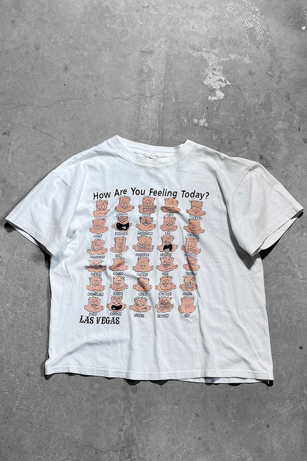 90'S HOW ARE YOU FEELING TODAY? T-SHIRT / WHITE [SIZE: L USED]