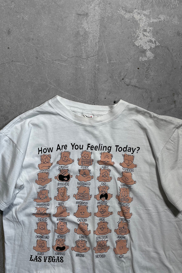 90'S HOW ARE YOU FEELING TODAY? T-SHIRT / WHITE [SIZE: L USED]