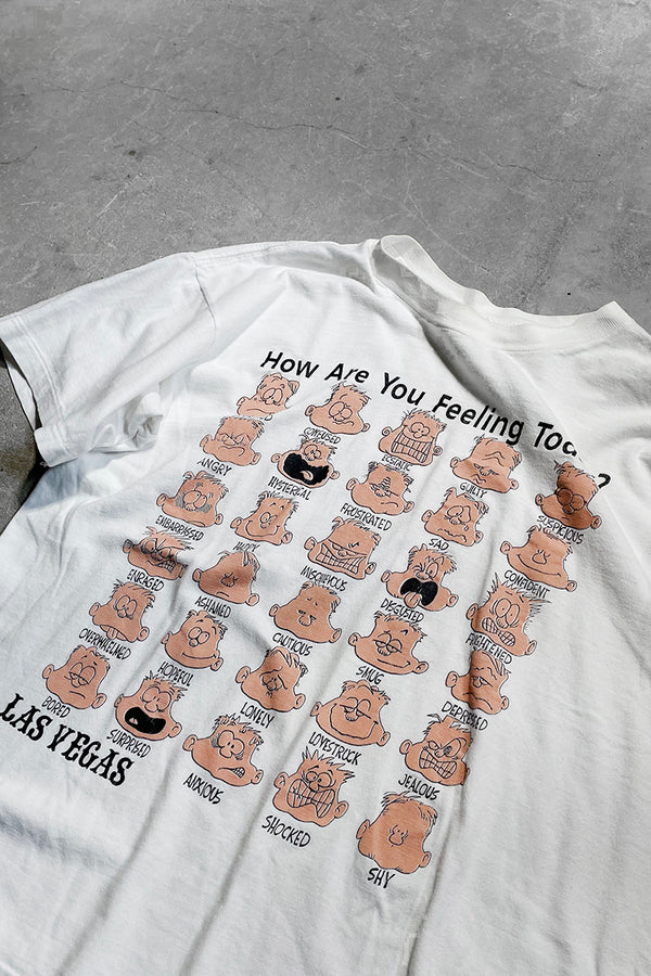 90'S HOW ARE YOU FEELING TODAY? T-SHIRT / WHITE [SIZE: L USED]