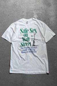 MADE IN USA 90'S SAFE SEX EROTIC T-SHIRT  / WHITE [SIZE: L USED]