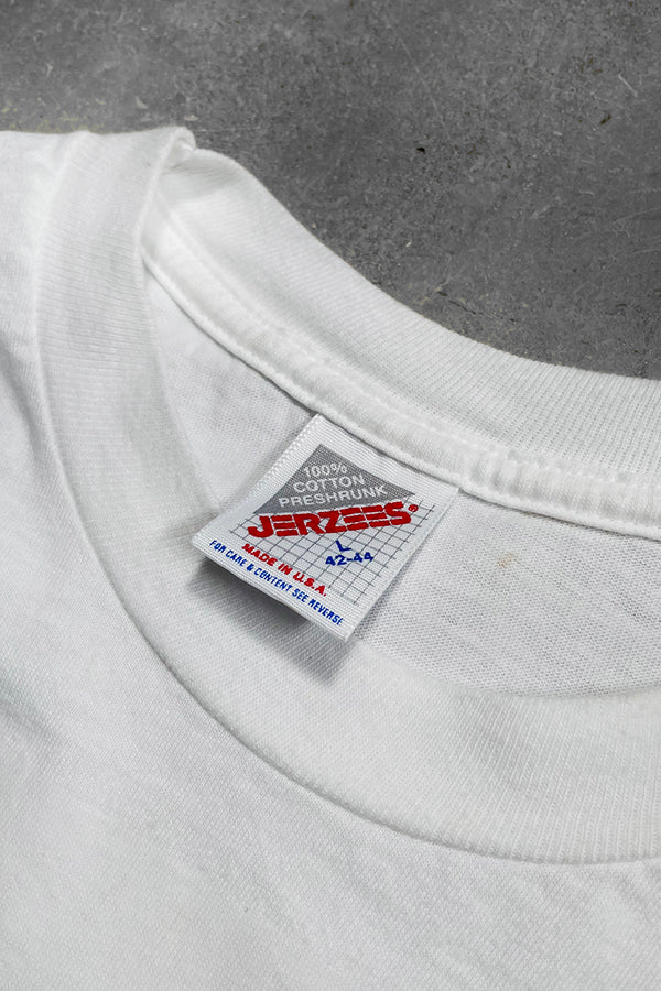 MADE IN USA 90'S SAFE SEX EROTIC T-SHIRT / WHITE [SIZE: L USED]