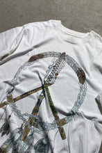 画像をギャラリービューアに読み込む, MADE IN USA 93&#39;S PEACE DESIGN T-SHIRT / WHITE [SIZE: L USED]
