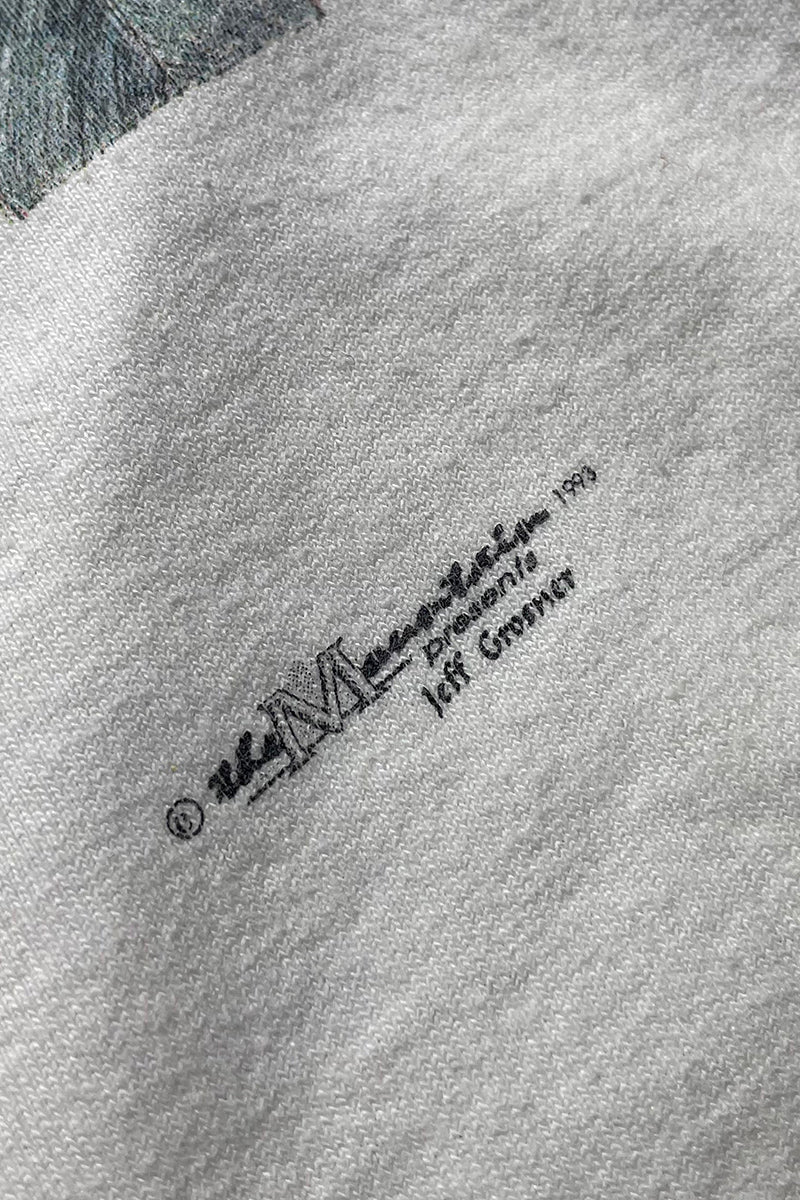 MADE IN USA 93'S PEACE DESIGN T-SHIRT / WHITE [SIZE: L USED]