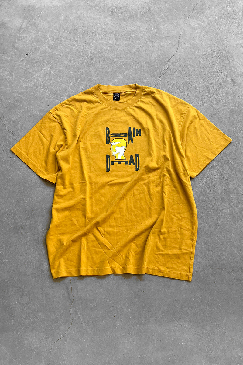 LOGO PRINT T-SHIRT / YELLOW [SIZE: L USED]