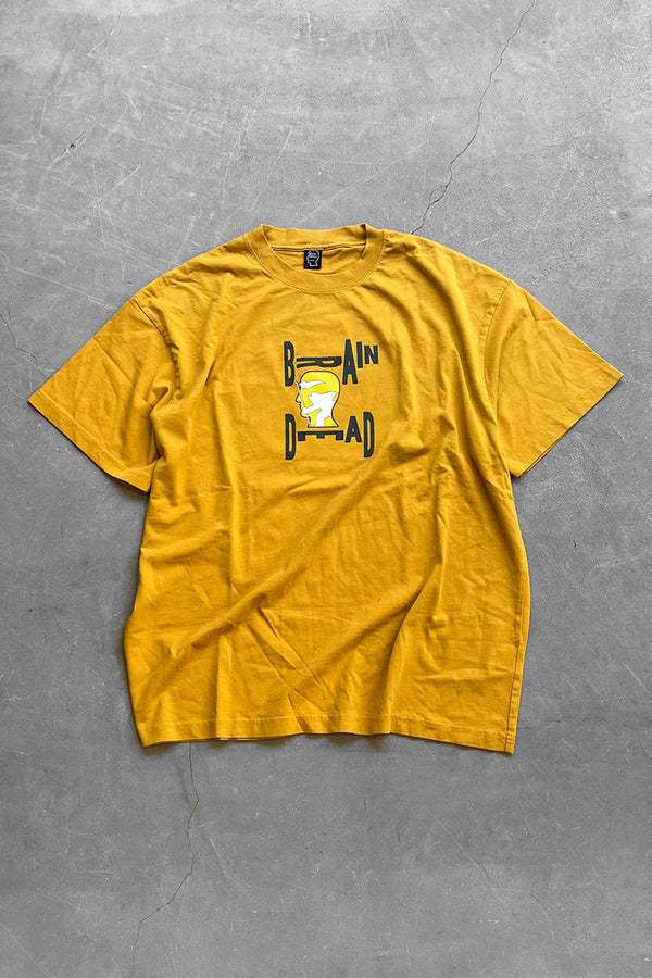 LOGO PRINT T-SHIRT / YELLOW [SIZE: L USED]