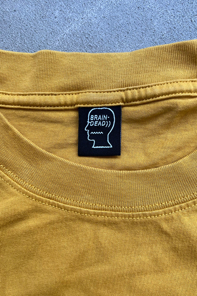 LOGO PRINT T-SHIRT / YELLOW [SIZE: L USED]