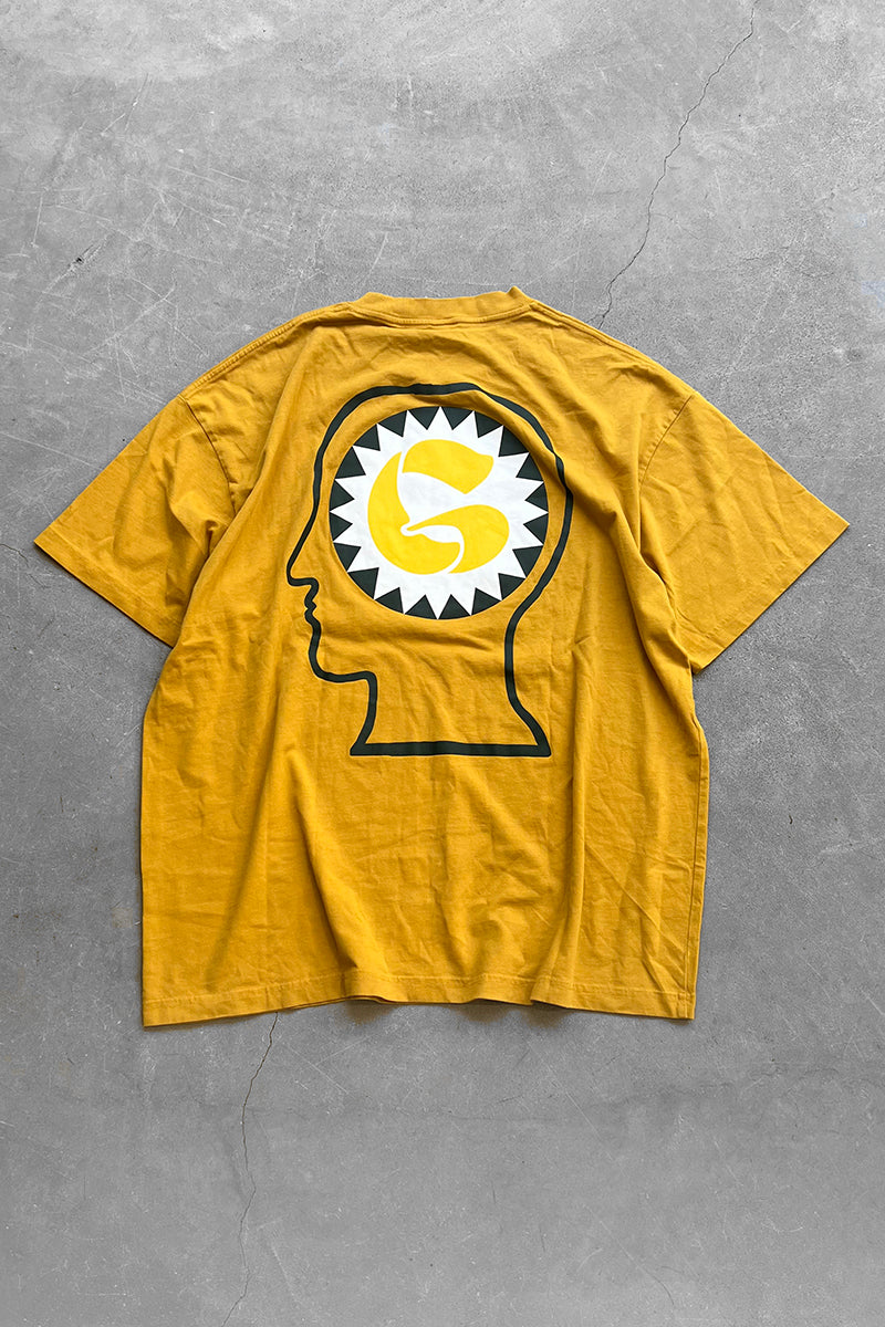 LOGO PRINT T-SHIRT / YELLOW [SIZE: L USED]