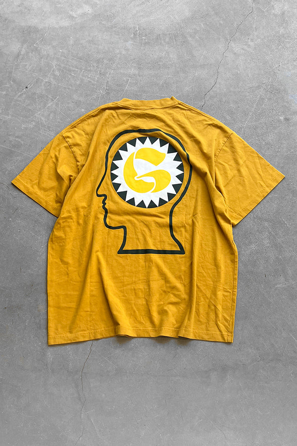 LOGO PRINT T-SHIRT / YELLOW [SIZE: L USED]