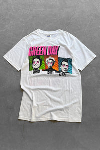 12'S GREEN DAY BAND T-SHIRT / WHITE [SIZE: S USED]