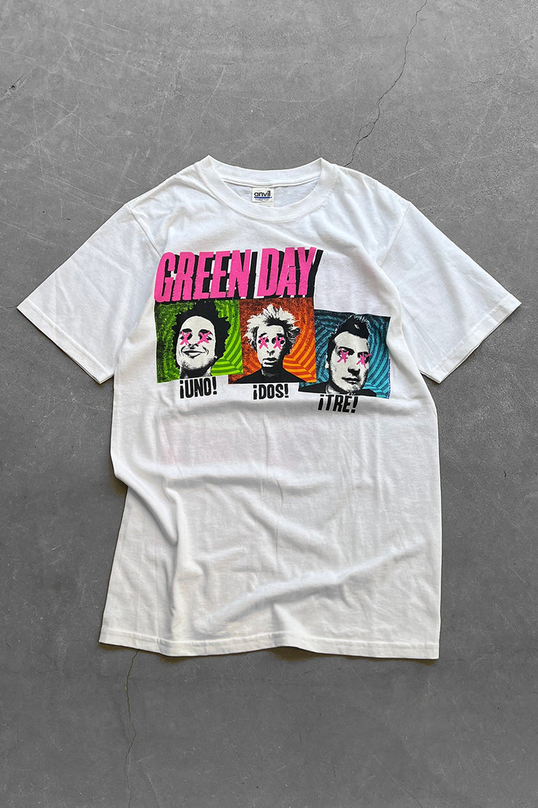 12'S GREEN DAY BAND T-SHIRT / WHITE [SIZE: S USED]