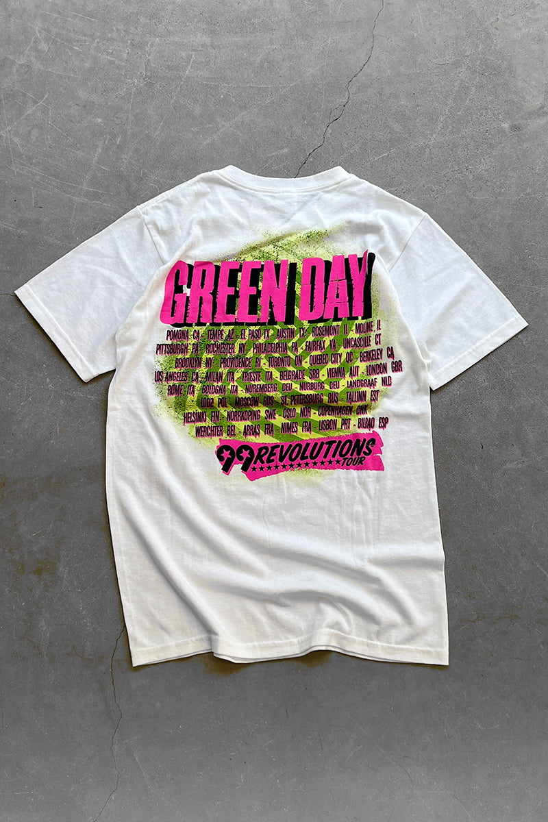 12'S GREEN DAY BAND T-SHIRT / WHITE [SIZE: S USED]