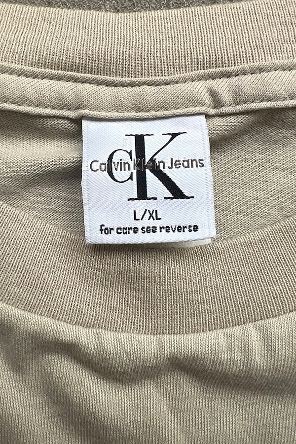 MADE IN USA 90'S EMBROIDERY T-SHIRT / GRAY [SIZE: L DEADSTOCK/NOS]