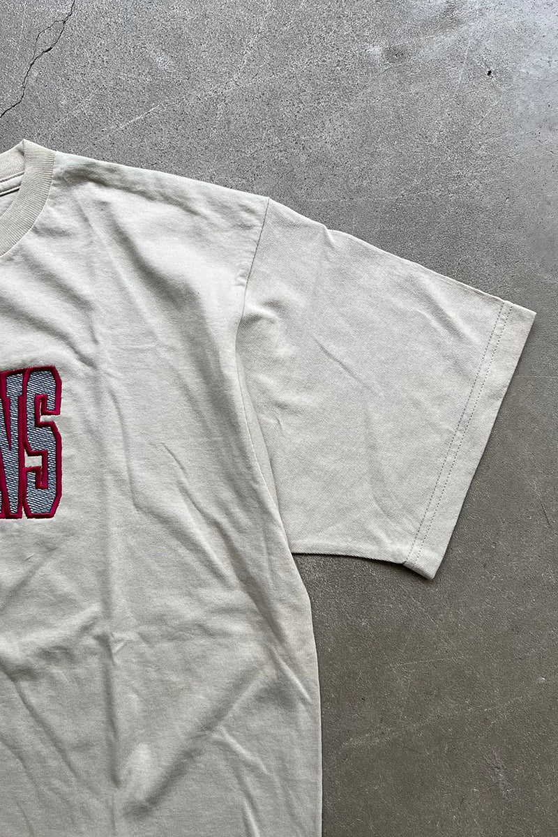 MADE IN USA 90'S EMBROIDERY T-SHIRT / GRAY [SIZE: L DEADSTOCK/NOS]