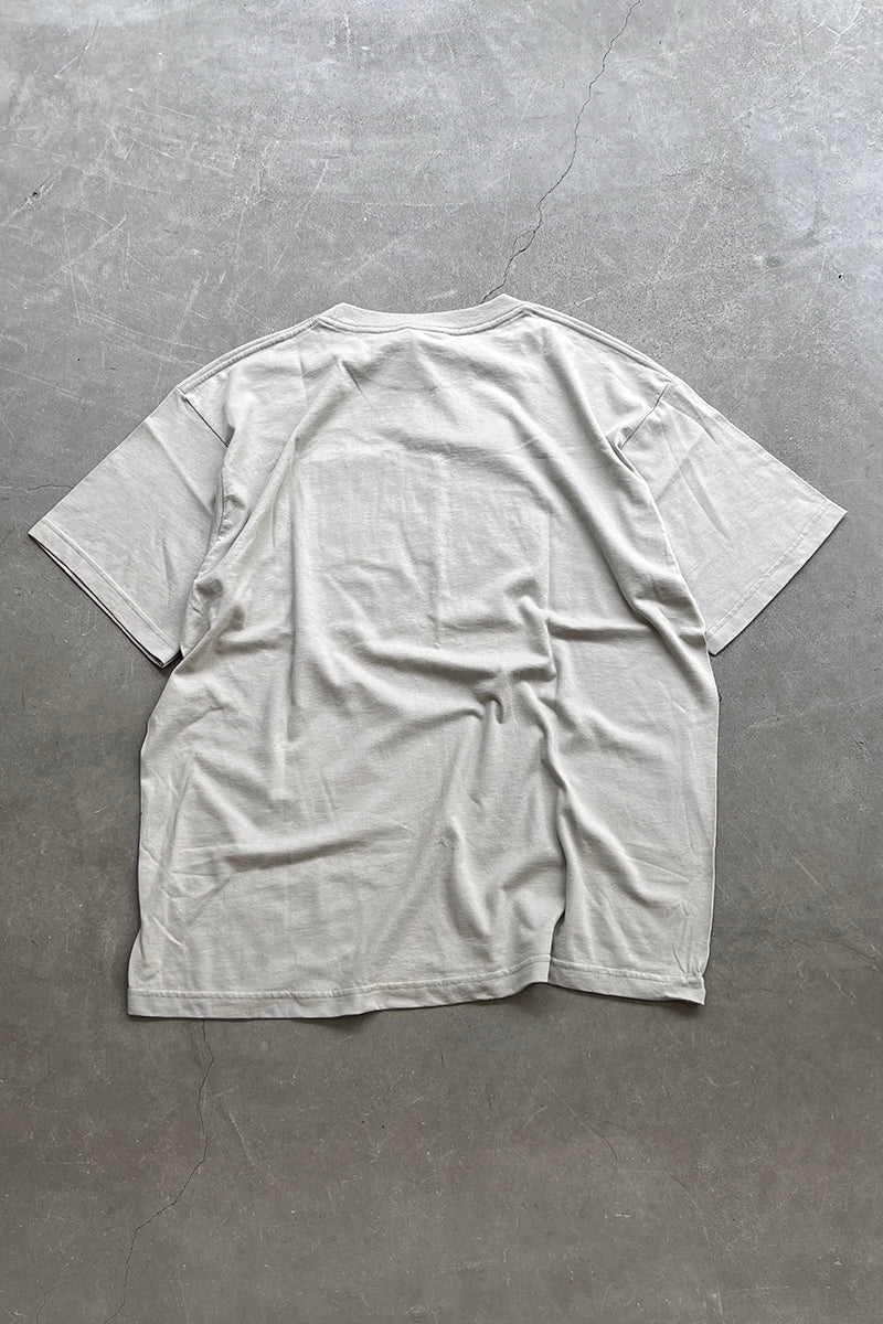 MADE IN USA 90'S EMBROIDERY T-SHIRT / GRAY [SIZE: L DEADSTOCK/NOS]