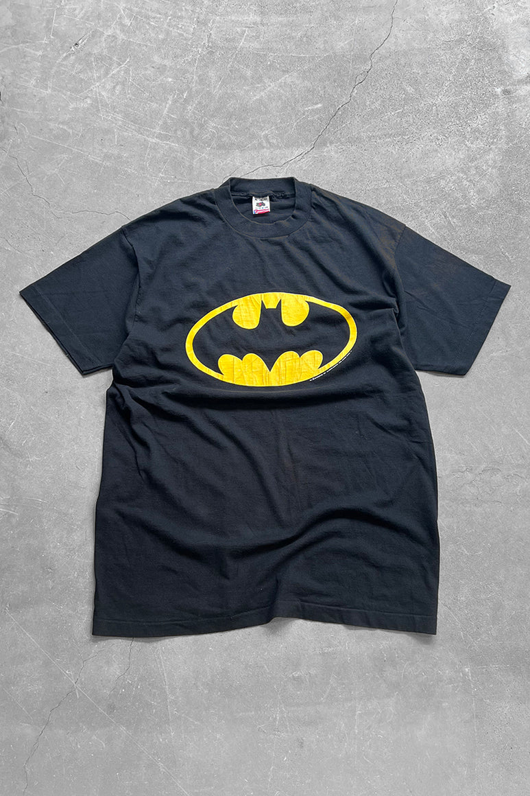 MADE IN USA 85'S BATMAN LOGO PRINT T-SHIRT SINGLE STITCH / BLACK [SIZE: XL USED]