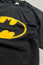 画像をギャラリービューアに読み込む, MADE IN USA 85&#39;S BATMAN LOGO PRINT T-SHIRT SINGLE STITCH / BLACK [SIZE: XL USED]
