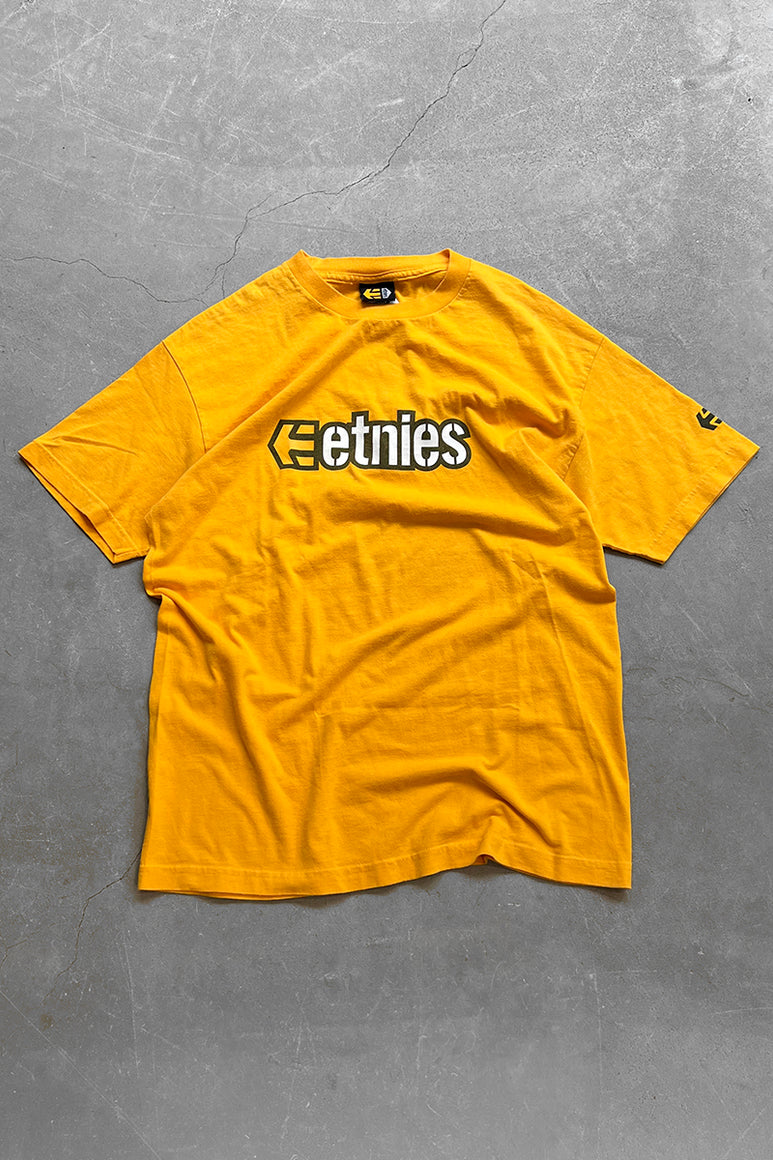 MADE IN MEXICO 90'S SKATEBOARDING T-SHIRT  / YELLOW [SIZE: L USED]