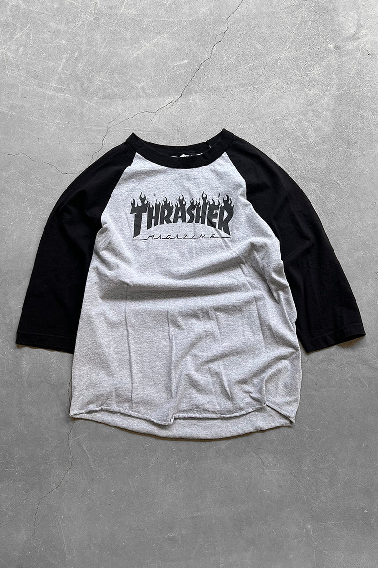 MADE IN MEXICO FLAME LOGO RAGLAN T-SHIRT USA企画品 / BLACK [SIZE: M USED]