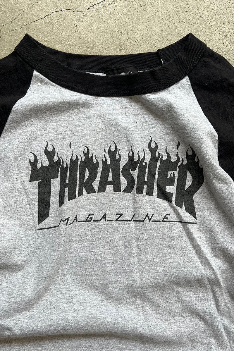 MADE IN MEXICO FLAME LOGO RAGLAN T-SHIRT US planning / BLACK [SIZE: M USED]