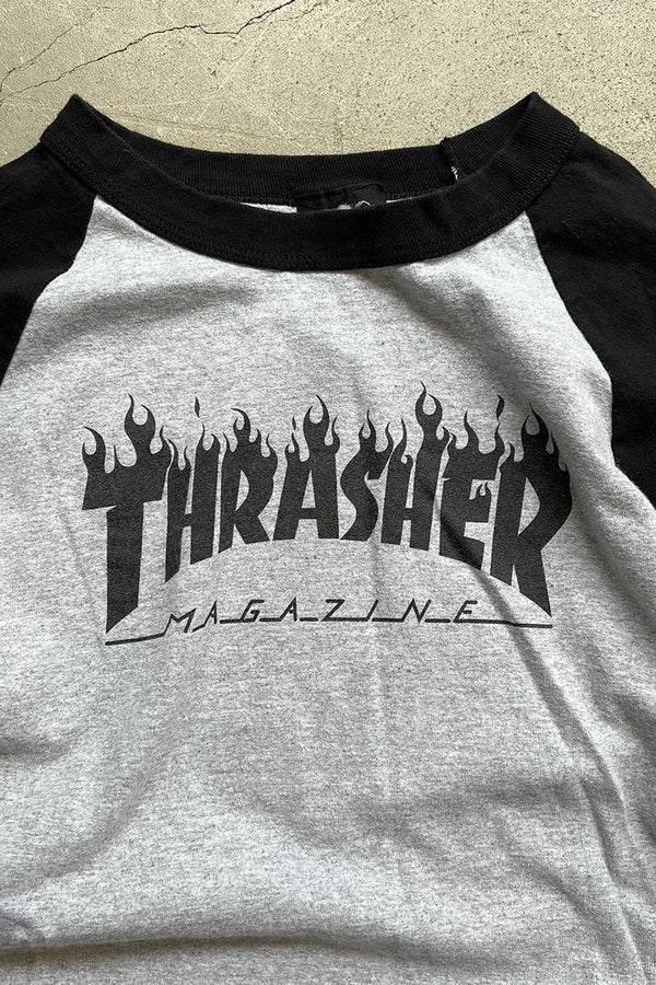 MADE IN MEXICO FLAME LOGO RAGLAN T-SHIRT US planning / BLACK [SIZE: M USED]