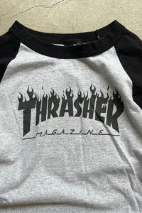 MADE IN MEXICO FLAME LOGO RAGLAN T-SHIRT USA企画品 / BLACK [SIZE: M USED]