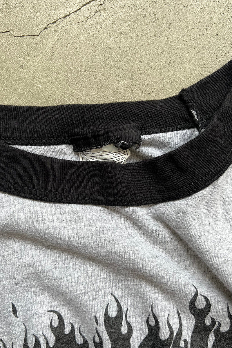MADE IN MEXICO FLAME LOGO RAGLAN T-SHIRT US planning / BLACK [SIZE: M USED]