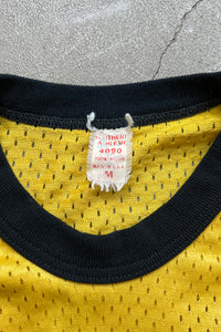 MADE IN USA 80'S MESH GAME T-SHIRT / YELLOW [SIZE: M USED]