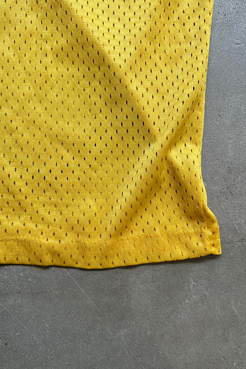 MADE IN USA 80'S MESH GAME T-SHIRT / YELLOW [SIZE: M USED]