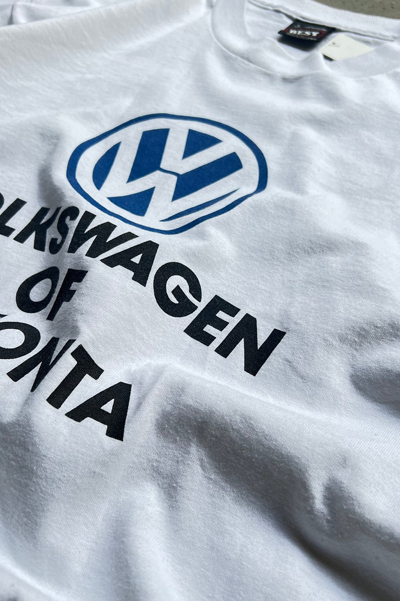 MADE IN USA 90'S VOLKSWAGEN ADVERTISING T-SHIRT / WHITE [SIZE: L USED]