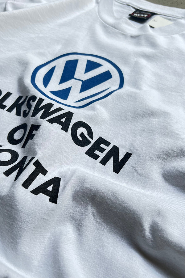MADE IN USA 90'S VOLKSWAGEN ADVERTISING T-SHIRT / WHITE [SIZE: L USED]