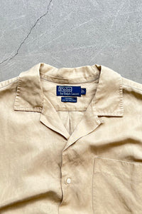 90'S S/S CALDWELL SILK LINEN SHIRT / BEIGE [SIZE: L USED]