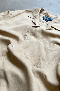 90'S S/S CALDWELL SILK LINEN SHIRT / BEIGE [SIZE: L USED]