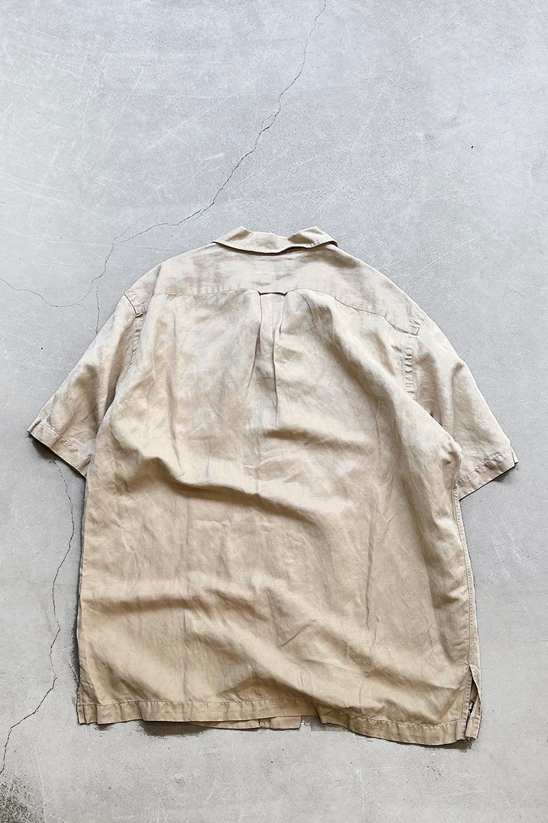 90'S S/S CALDWELL SILK LINEN SHIRT / BEIGE [SIZE: L USED]