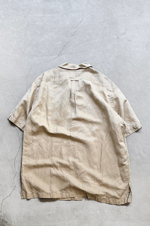 90'S S/S CALDWELL SILK LINEN SHIRT / BEIGE [SIZE: L USED]
