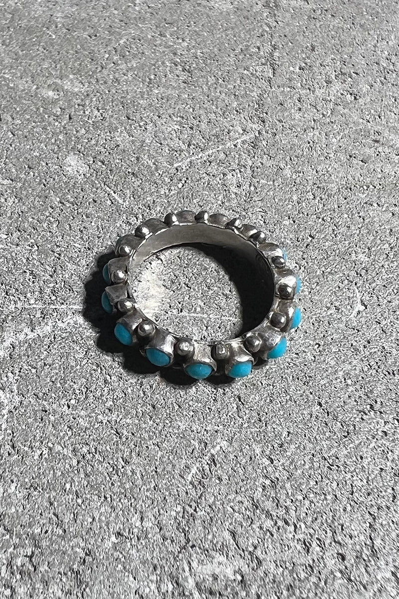 MADE IN MEXICO 925 SILVER RING W/TURQUOISE / SILVER [SIZE: US 8 equivalent USED]