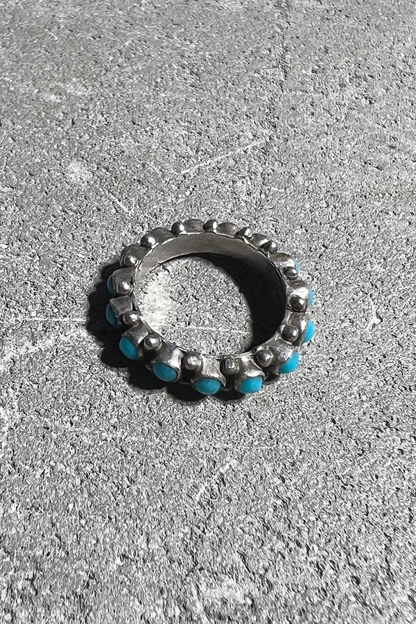 MADE IN MEXICO 925 SILVER RING W/TURQUOISE / SILVER [SIZE: US 8 equivalent USED]