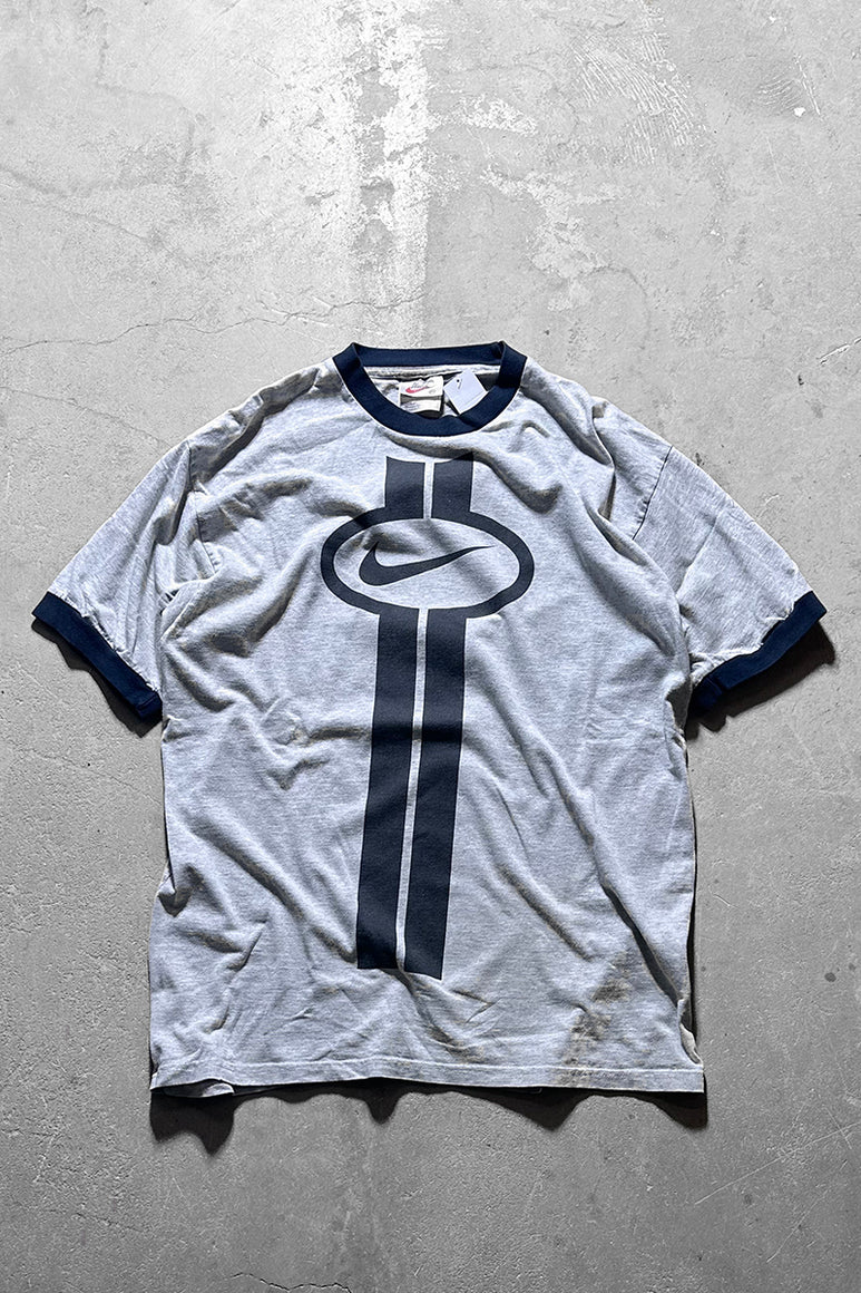 90'S RINGER T-SHIRT / GRAY [SIZE: M USED]