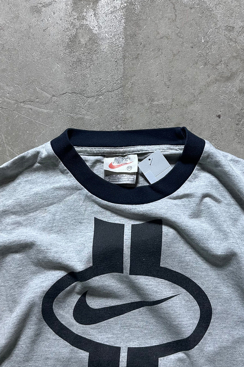 90'S RINGER T-SHIRT / GRAY [SIZE: M USED]