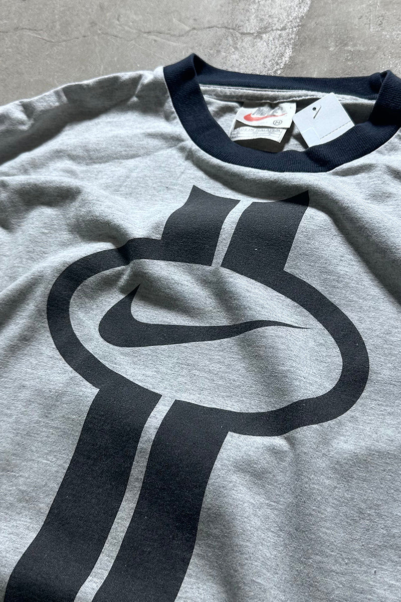 90'S RINGER T-SHIRT / GRAY [SIZE: M USED]