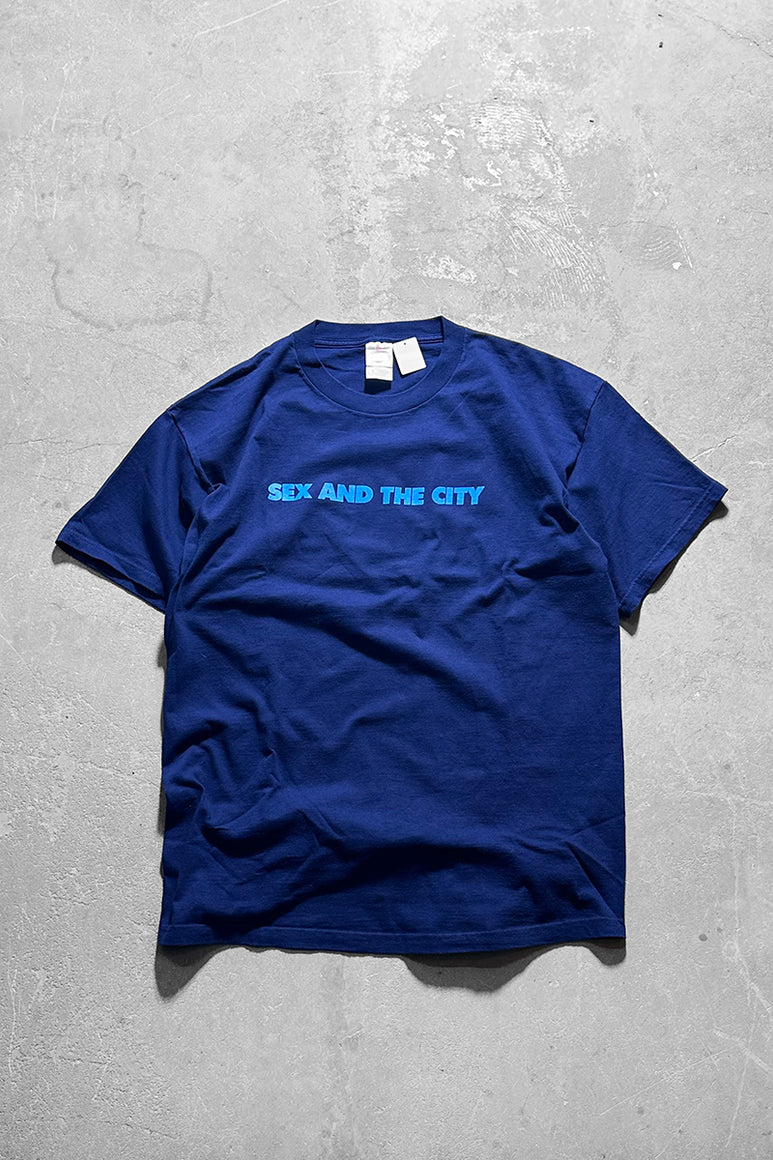 Y2K EARLY 00'S SEX AND THE CITY TV T-SHIRT / NAVY [SIZE: XL USED]