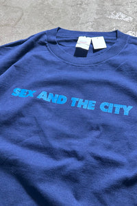 Y2K EARLY 00'S SEX AND THE CITY TV T-SHIRT / NAVY [SIZE: XL USED]